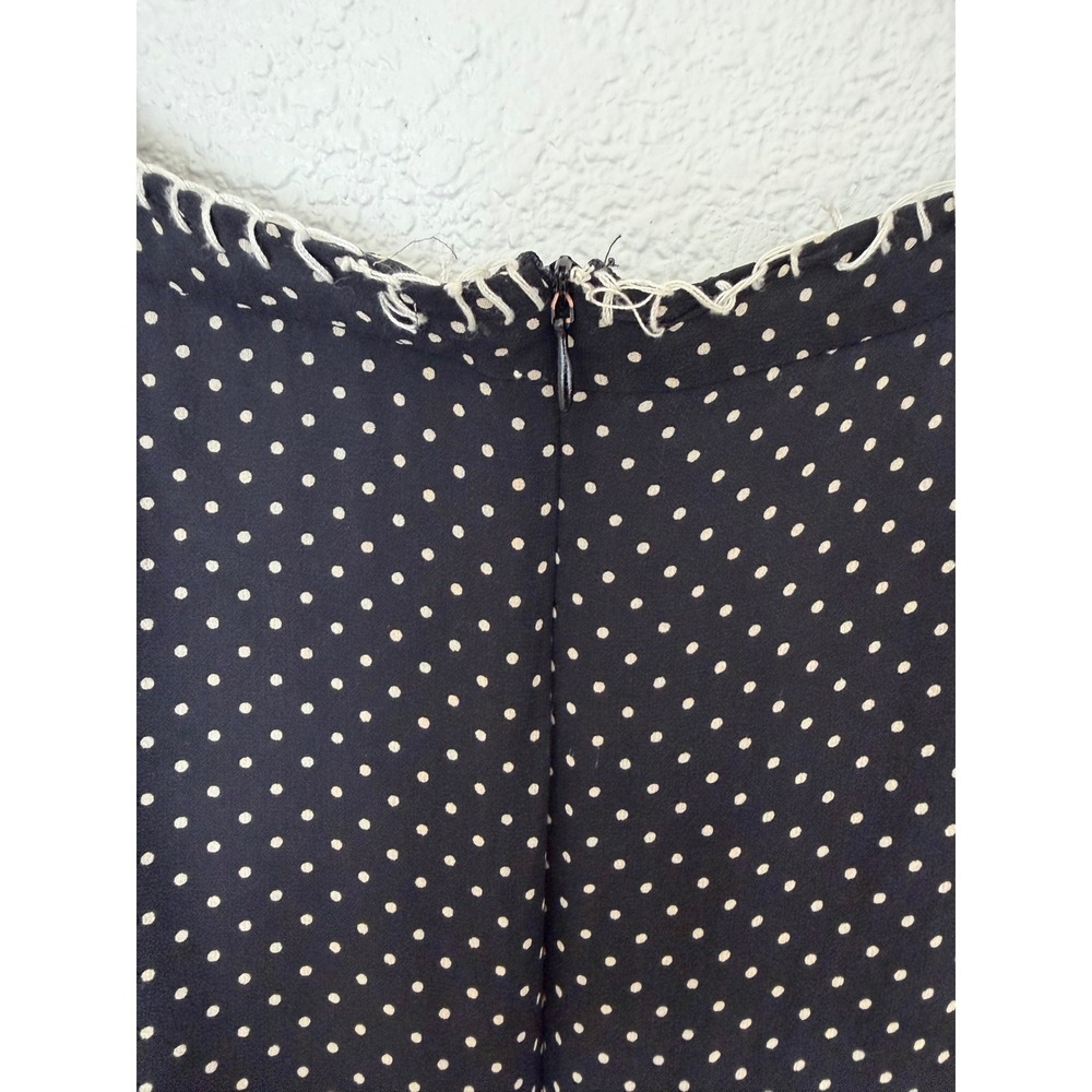 Drapers & Damons 100% Silk Polka Dot Tiered Dress Black White Size 16P - Picture 4 of 7